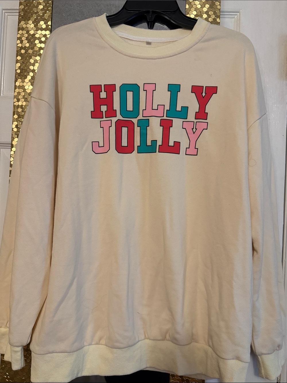 Holly Jolly Cream Graphic Sweatshirt
